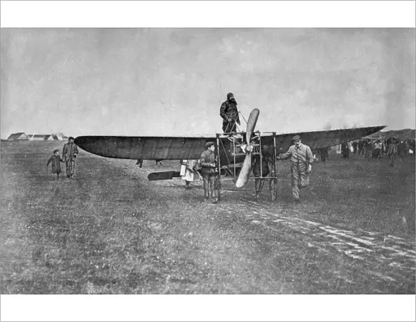 Louis Bleriot in his Bleriot XI starting his cross channel flight, 1909