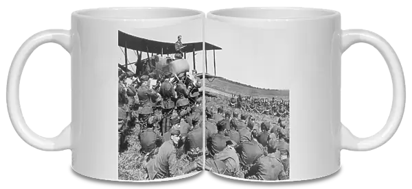 The Chaplain leads the singing at No. 2 Aeroplane Supply Depot, RAF Bahot, France, September 1918