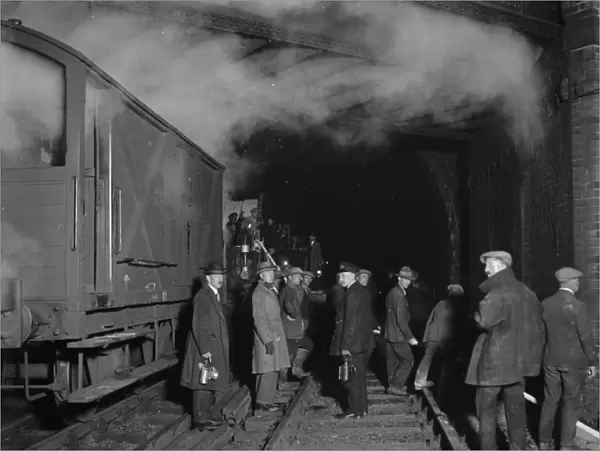 Electrification of the line at Merstham, 1931