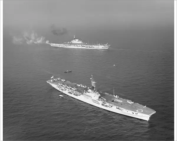 HMS Implacable and HMS Vengeance, February 1950