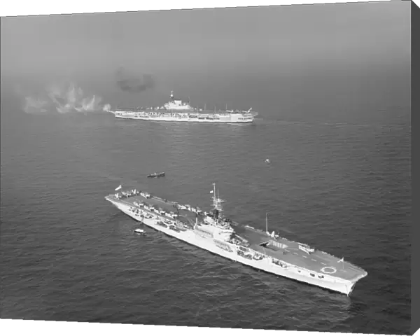 HMS Implacable and HMS Vengeance, February 1950