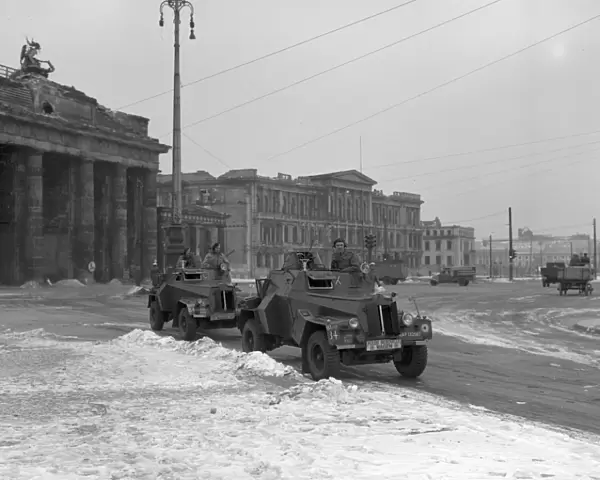 RAF armoured cars at the Brandenburg Gate
