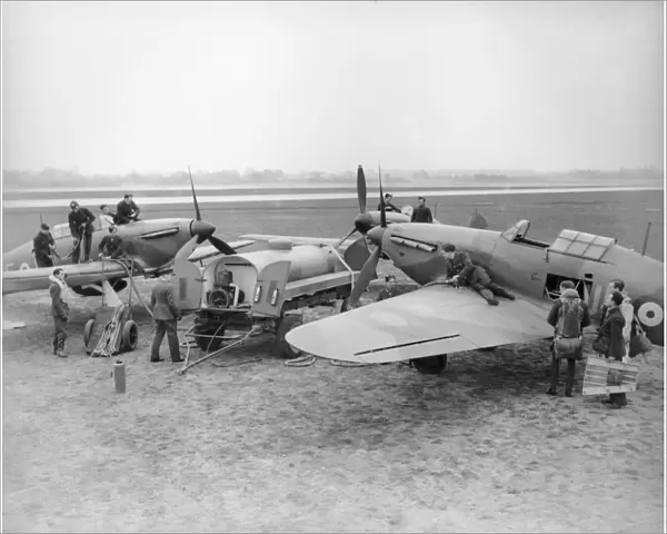 Re-arming Hurricanes of 610 Squadron