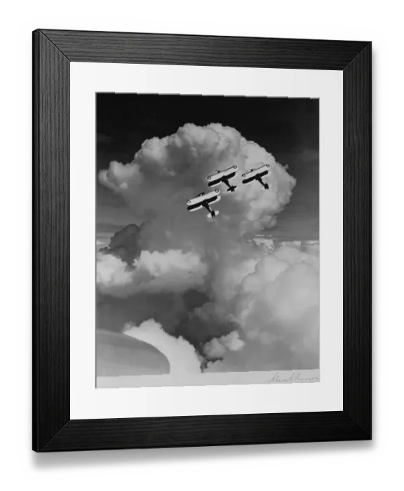 Framed Print : Three Gloster Gladiator aircraft perfoming aerobatics while tied together