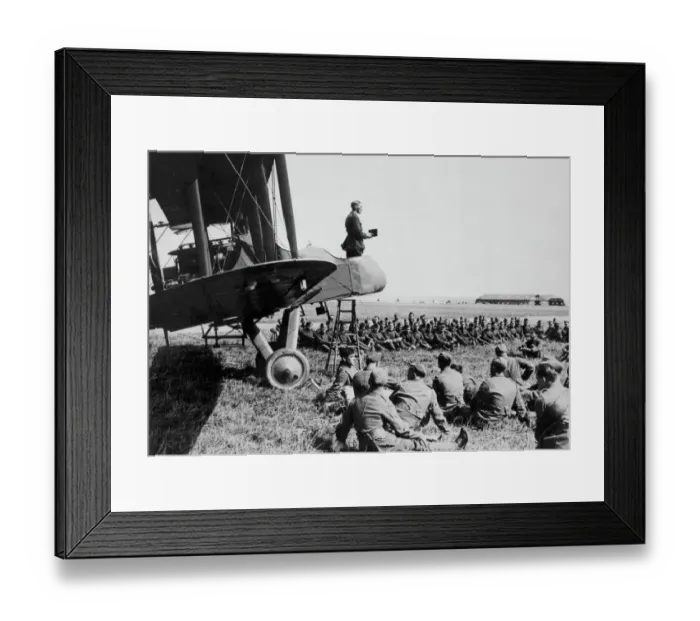Framed Print : The Chaplain preaching at No. 2 Aeroplane Supply Depot, RAF Bahot, France, September 1918