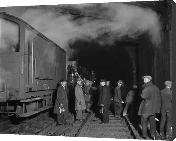 Electrification of the line at Merstham, 1931