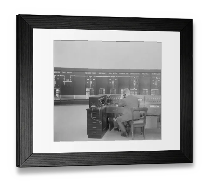 Framed Print : Electrification of the Brighton Line - the control room Framed Print : Electrification of the Brighton Line - the control room