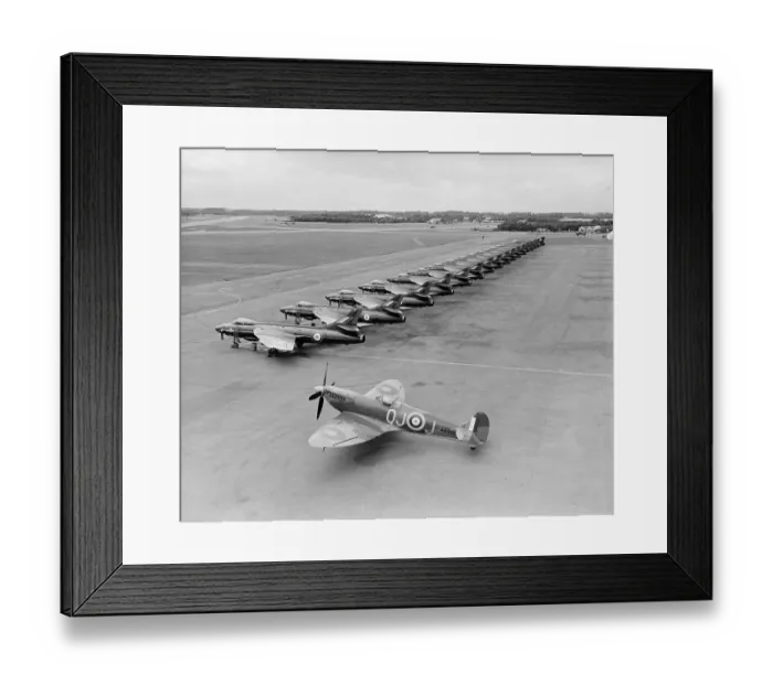 Framed Print : Blue Diamonds Hunters and a Spitfire