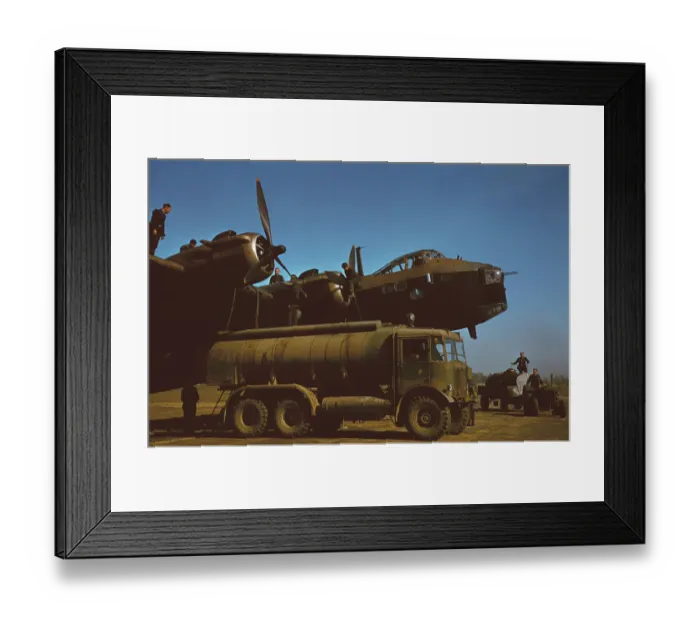 Framed Print : AEC tanker refuelling a Short Stirling
