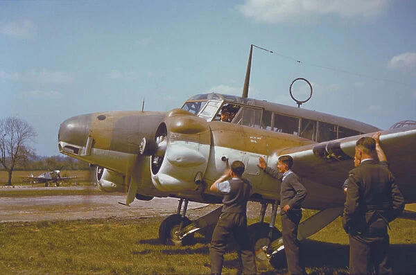 Avro Anson I being started at RAF North Weald, 1942
