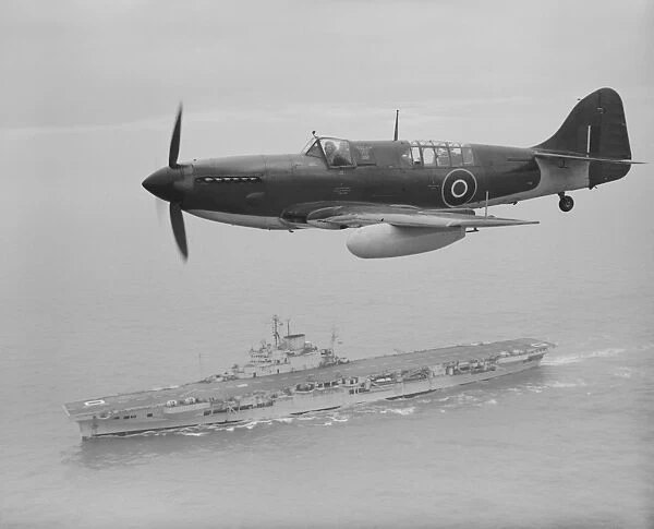 Fairey Firefly IV over HMS Illustrious 18 March 1947