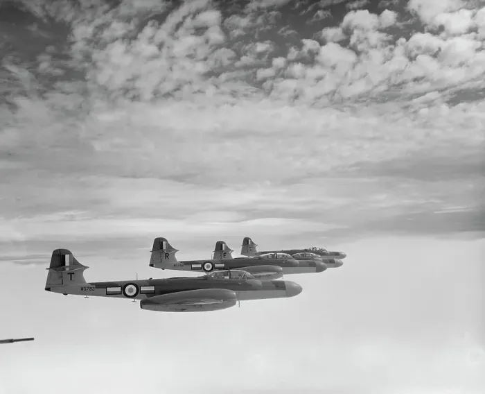 Framed Print : Gloster Meteor NF. 14 aircraft of 152 Squadron, 1955 Framed Print : Gloster Meteor NF. 14 aircraft of 152 Squadron, 1955