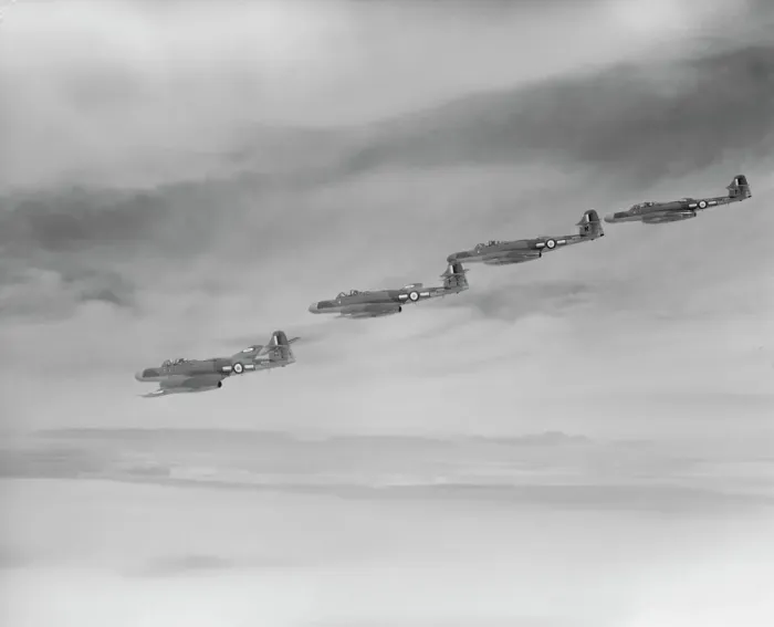 Framed Print : Gloster Meteor NF. 14 aircraft of 152 Squadron, 1955
