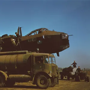 AEC tanker refuelling a Short Stirling