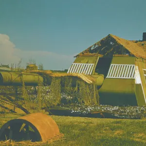 Camouflaged German gun, 1945