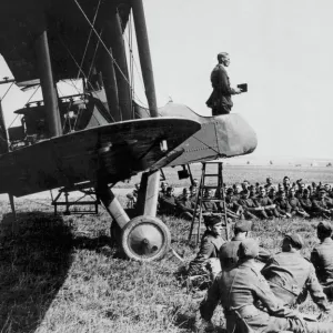 The Chaplain preaching at No. 2 Aeroplane Supply Depot, RAF Bahot, France, September 1918