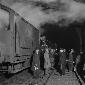 Electrification of the line at Merstham, 1931