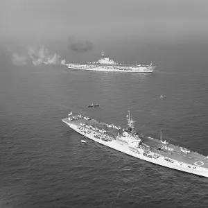 HMS Implacable and HMS Vengeance, February 1950