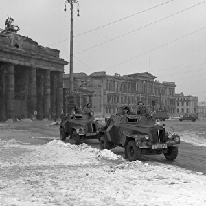 RAF armoured cars at the Brandenburg Gate