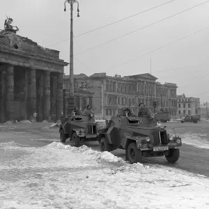 RAF armoured cars at the Brandenburg Gate