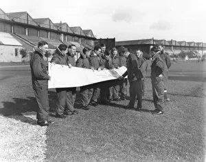 People Prints: Airmen of Long Range Development Unit, with map, Upper Heyford, 1938