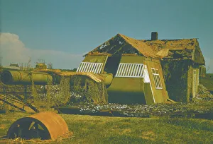Charles Brown Colour Photographs Collection: Camouflaged German gun, 1945