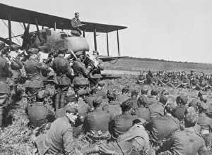 World War Two Collection: The Chaplain leads the singing at No. 2 Aeroplane Supply Depot, RAF Bahot, France, September 1918