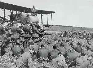 World War One Prints: The Chaplain leads the singing at No