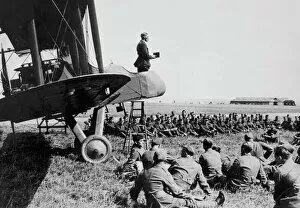 : The Chaplain preaching at No. 2 Aeroplane Supply Depot, RAF Bahot, France, September 1918