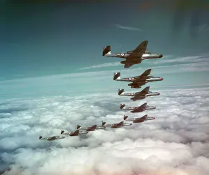 Postwar Prints: Gloster Meteor NF. 14 aircraft of 152 Squadron, 1955