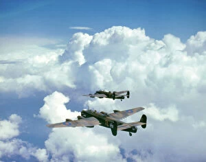 Charles Brown Colour Photographs Collection: Handley Page Halifax bombers of 35 Squadron