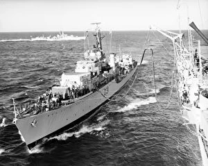 Postwar Collection: HMS Broadsword receiving fuel
