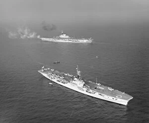Royal Navy Gallery: HMS Implacable and HMS Vengeance, February 1950