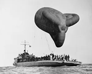 Images Dated 16th May 2008: P Class patrol boat and an observation balloon