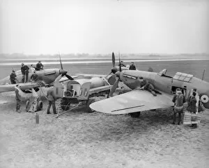 World War Two Gallery: Re-arming Hurricanes of 610 Squadron