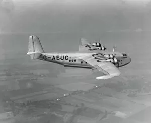 Civil Aircraft Gallery: Short C- Class flying boat G-AEUC in flight, 1937